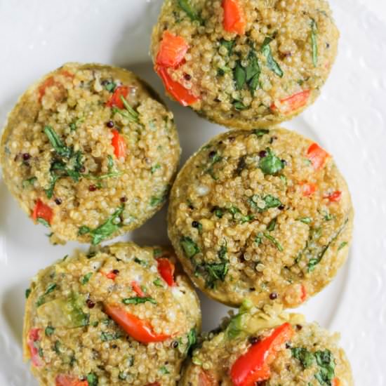 Veggie Avocado Quinoa Frittatas