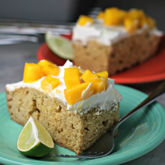 Vegan Mango Lime Tres Leches Cake