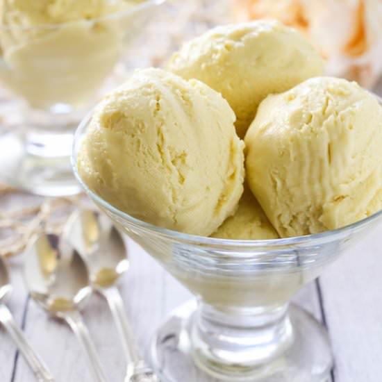 No Churn Vegan Mango Ice Cream