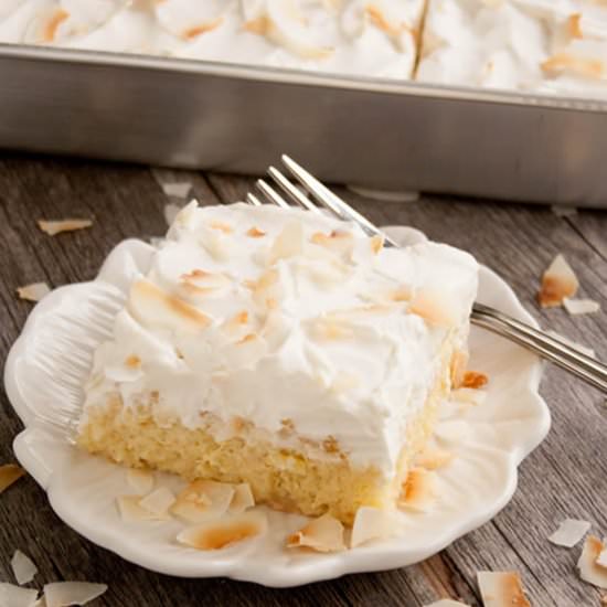 Pineapple Coconut Tres Leches Cake