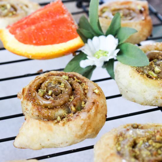 Orange Pistachio Swirl Cookies