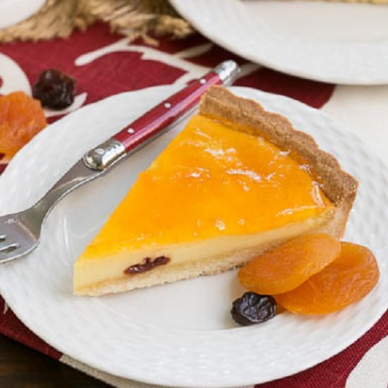 Apricot Glazed Cheesecake Tart