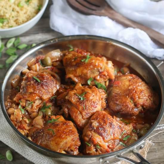 Slow Cooker Moroccan Chicken Thighs