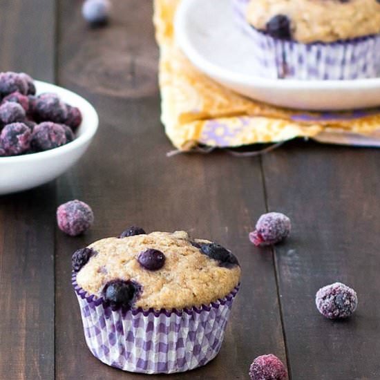 Skinny Banana Blueberry Muffins