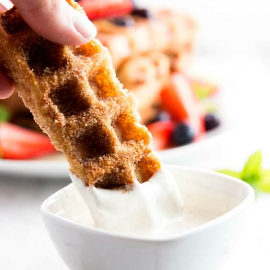 Waffled Churro French Toast Sticks
