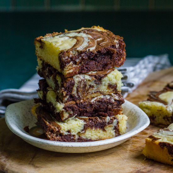 Marbled White and Dark Brownies