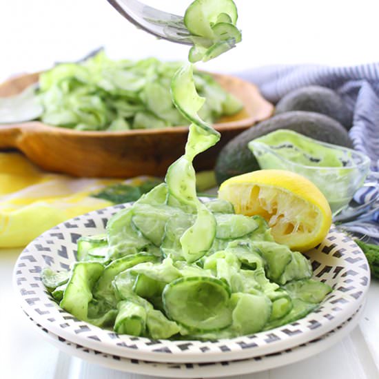 Cucumber Noodle Salad with Avocado