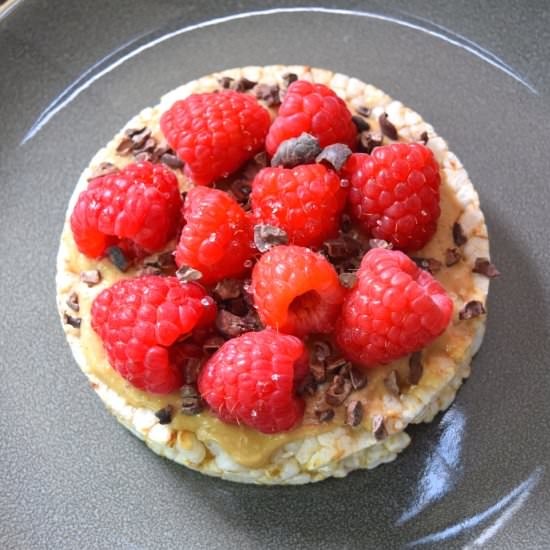 Chocolate Raspberry Brown Rice Cake
