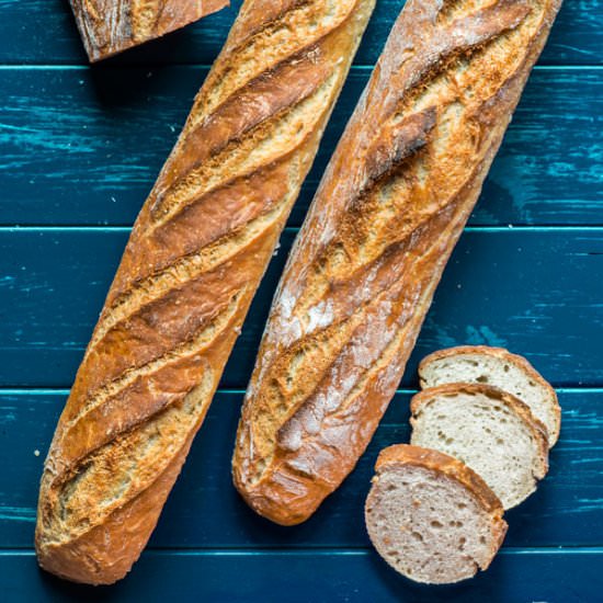 Rye Sourdough Baguettes