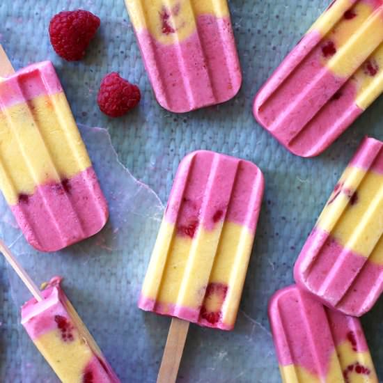 Raspberry-Mango Popsicles