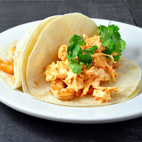 Shrimp Tacos with Spicy Slaw