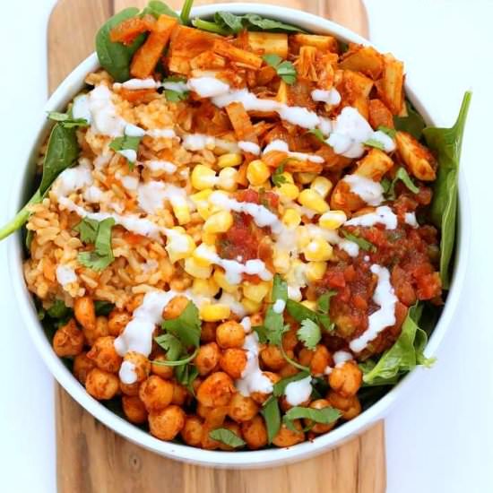 Vegan Tinga Bowl with Hearts of Palm