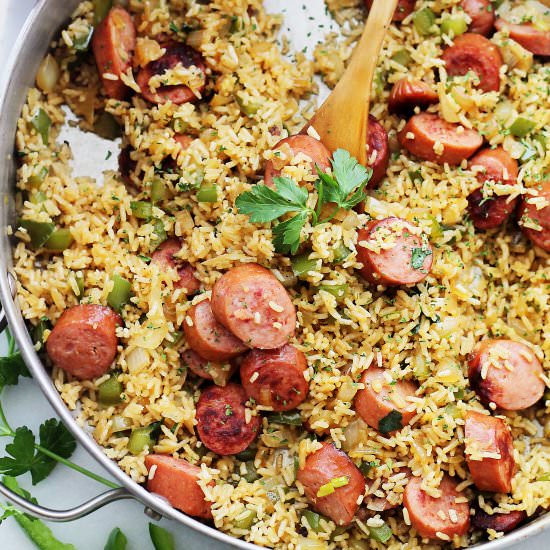 One-Skillet Sausage and Rice