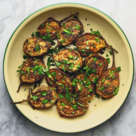 Spiced Baby Eggplants