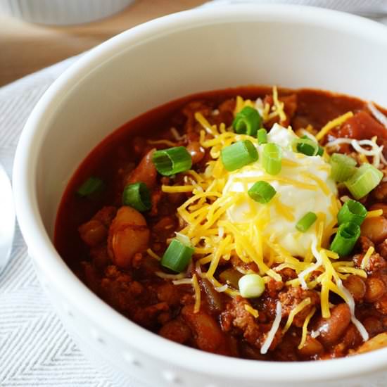 Cannellini & Lentil Turkey Chili