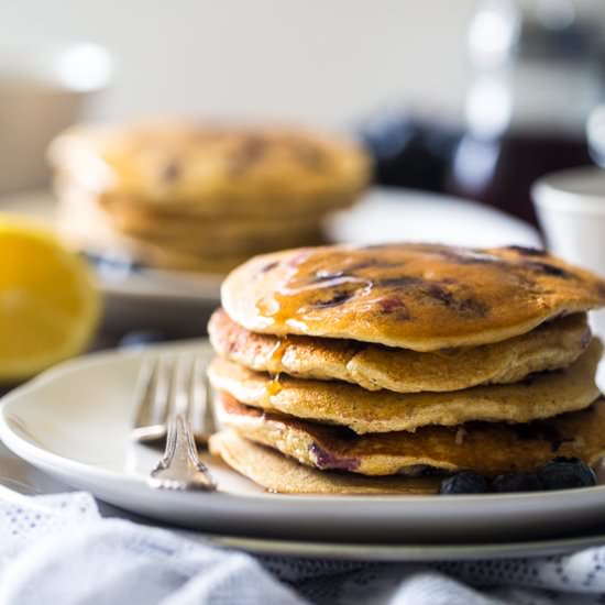Lemon Blueberry Quinoa Pancakes