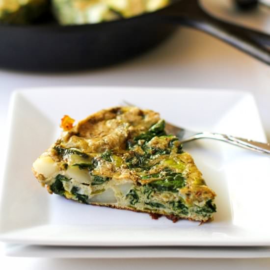 Spinach Leek Potato Frittata