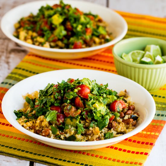 Cauliflower Rice Vegan Burrito Bowl