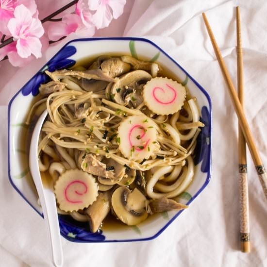 Chicken Mushroom Udon Soup