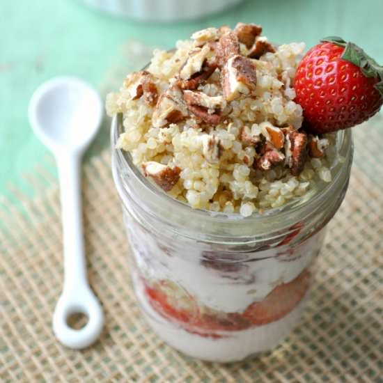 Overnight Strawberry Quinoa Parfait