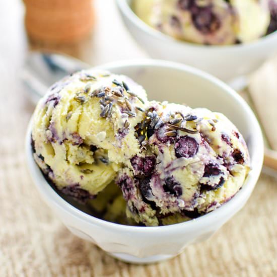 Lavender Blueberry Honey Ice Cream