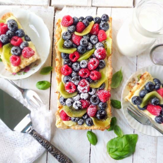 Fruit Tart with Basil Pastry Cream