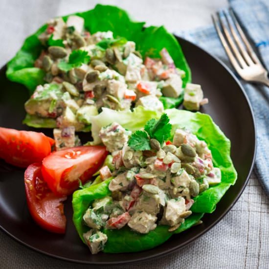 Mexican Chicken Salad Lettuce Cups