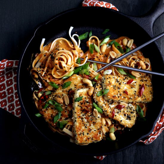 Fire Noodles with Crispy Tofu
