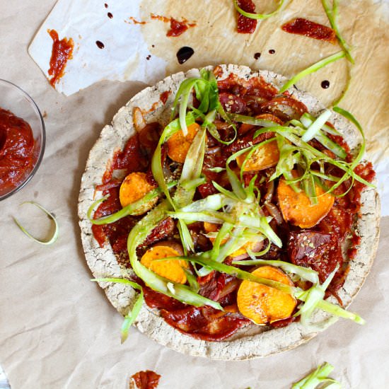 Gluten Free BBQ Veggie Pizza