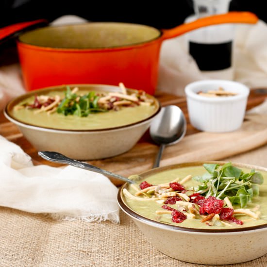 Creamy broccoli stems soup