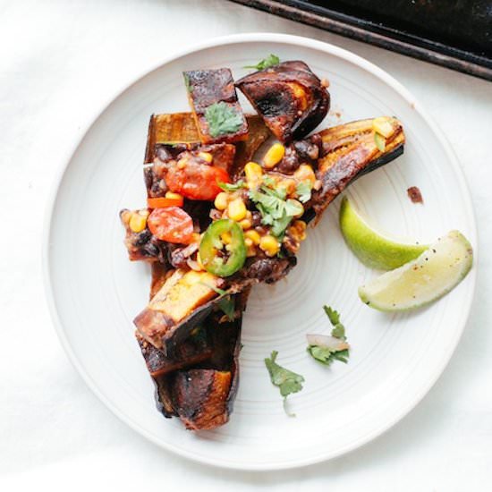 Caribbean Plantain & Bean Boats
