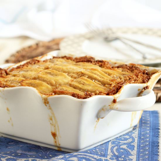 Bananas Foster Baked Oatmeal