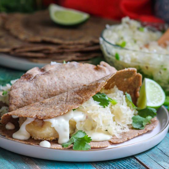 Beer Battered Reuben Fish Tacos