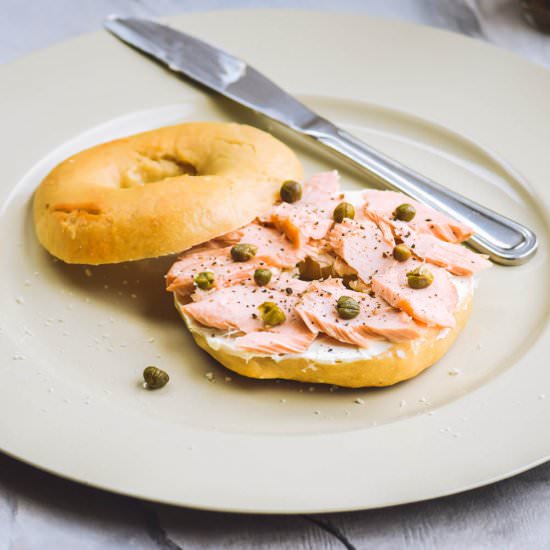 Sourdough Bagels with Smoked Salmon