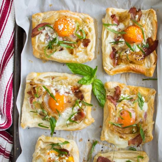 Bacon Egg & Goat Cheese Pastries