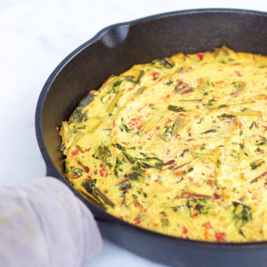 Swiss Chard & Bell Pepper Frittata