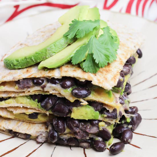 Black Bean and Avocado Quesadilla