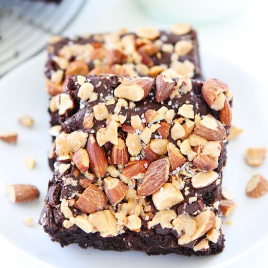 Almond Toffee Sea Salt Brownies