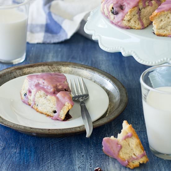 Glazed Blueberry-Vanilla Scones
