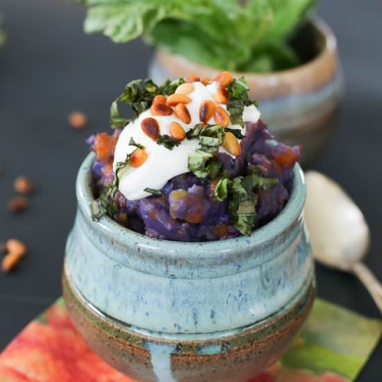 Baby Purple Potatoes + Carrot Puree