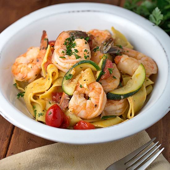 Lemon Pepper Shrimp Pasta