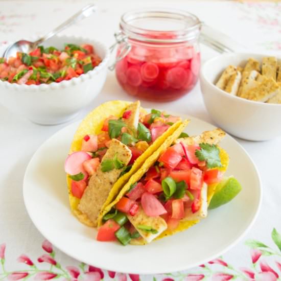 Pico de Gallo and Tofu Tacos