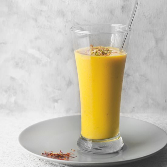 Mango-dry fruit saffron lassi