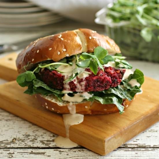 Beet and Chickpea Burgers