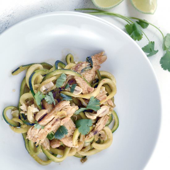 Chicken Pad Thai with Zucchini Noodle