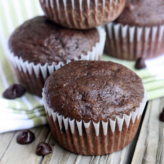 Skinny Double Chocolate Muffins