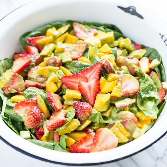 Strawberry Mango Spinach Salad