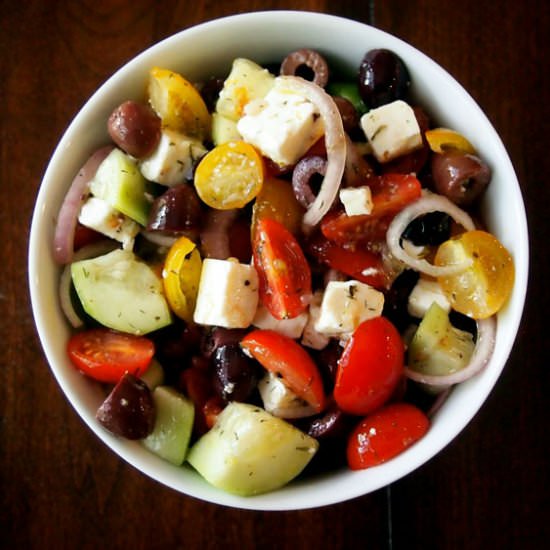 Rainbow Greek Salad