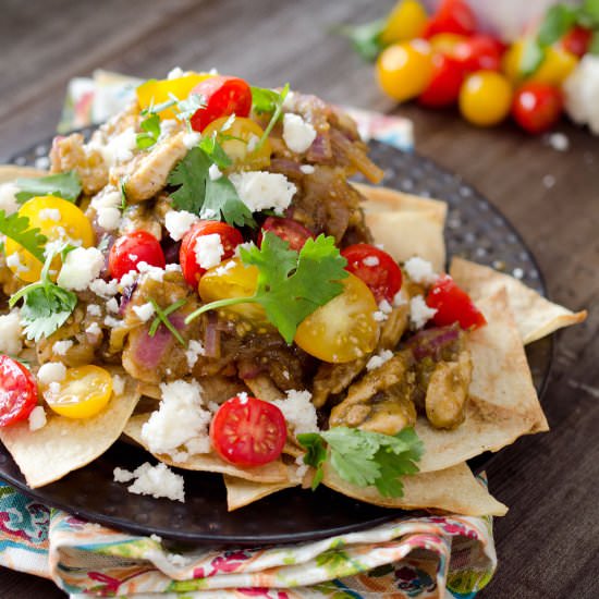 Light Chicken Verde Nachos