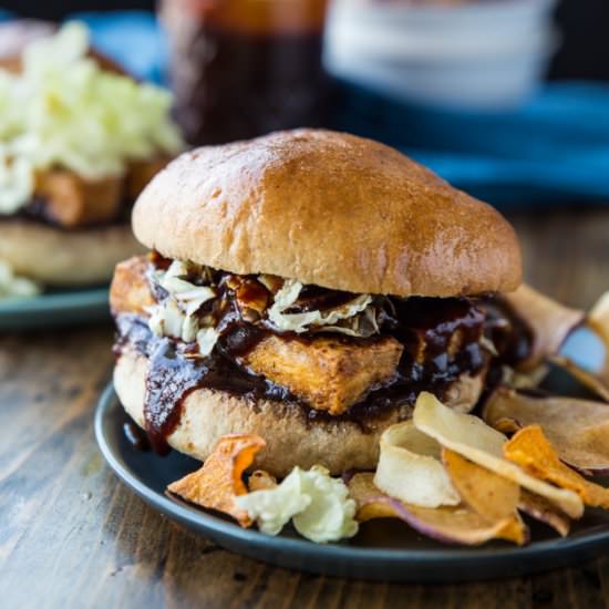 Barbecue Baked Tofu Sandwiches
